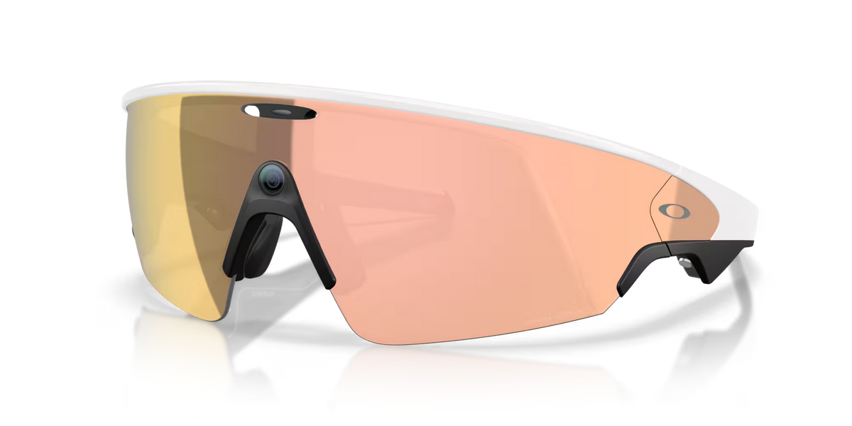 Oakley Meta Vanguard white frame with Prizm Rose Gold lenses